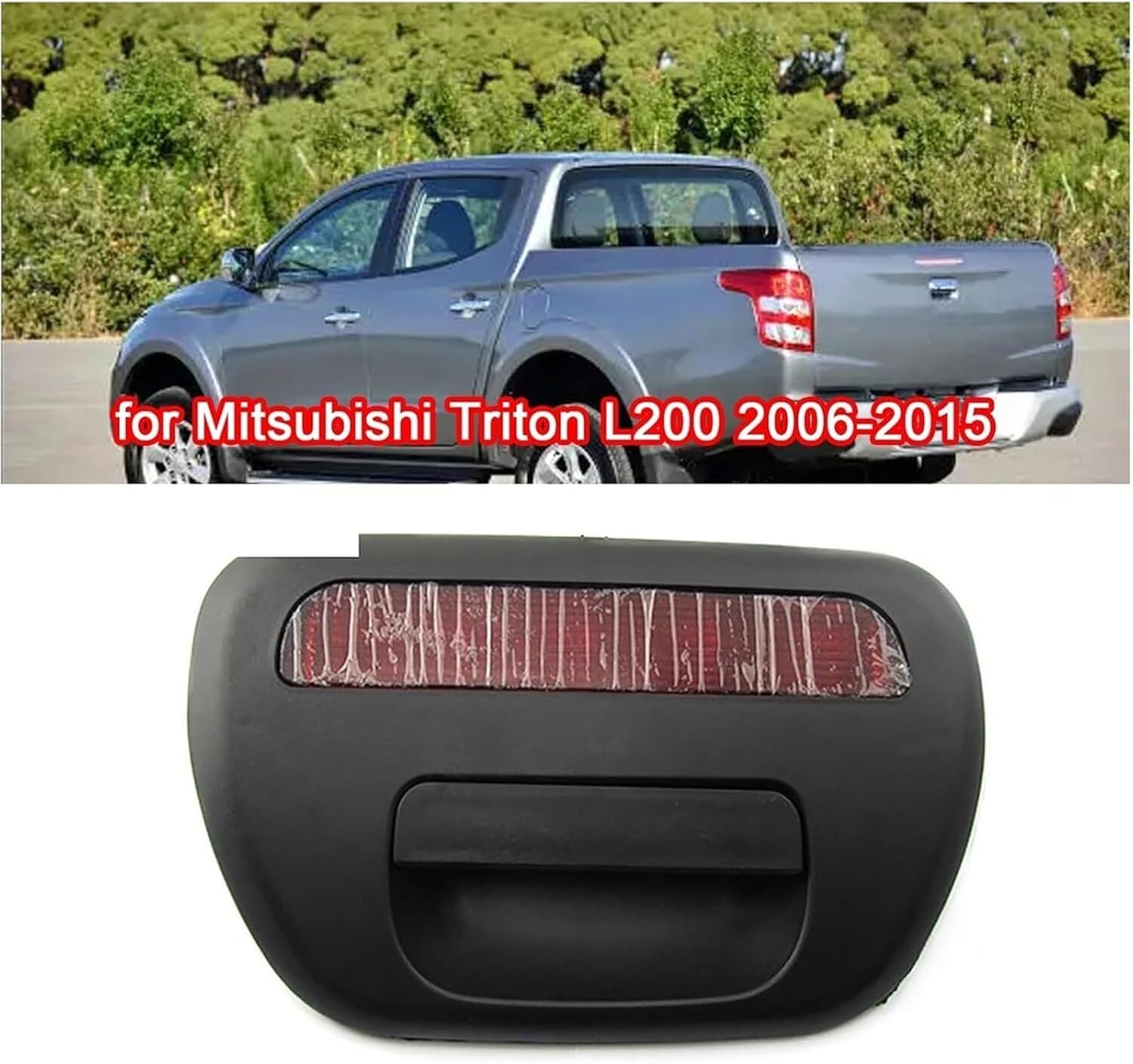 Car Tail Gate Handle with Light Pull Handle Rear Door Cover Handle, Compatible for Mitsubishi Triton L200 2006-2015