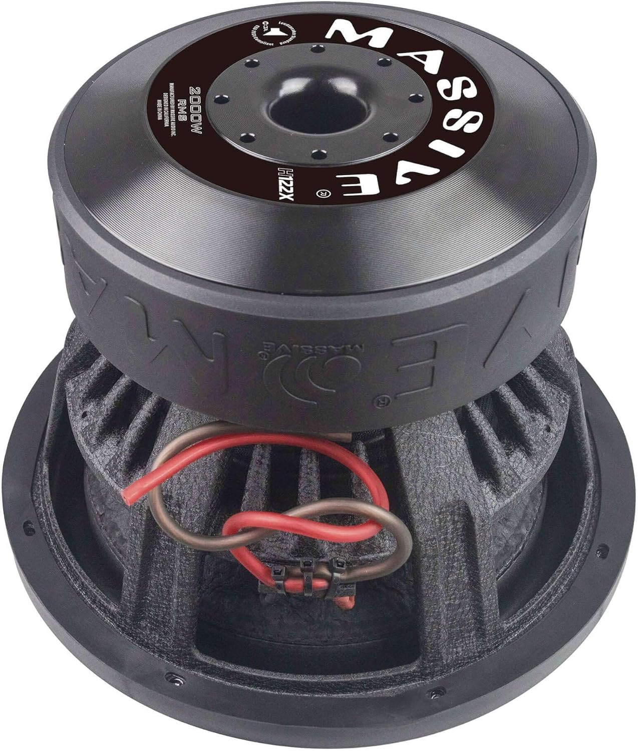 Massive Audio H122X | 12” 2000W RMS Dual 2-Ohm – XL Series 3” Voice Coil Mega Bass Woofer, Heavy-Duty Cast Basket, Competition-Grade Car Audio - Hippo Series Subwoofer