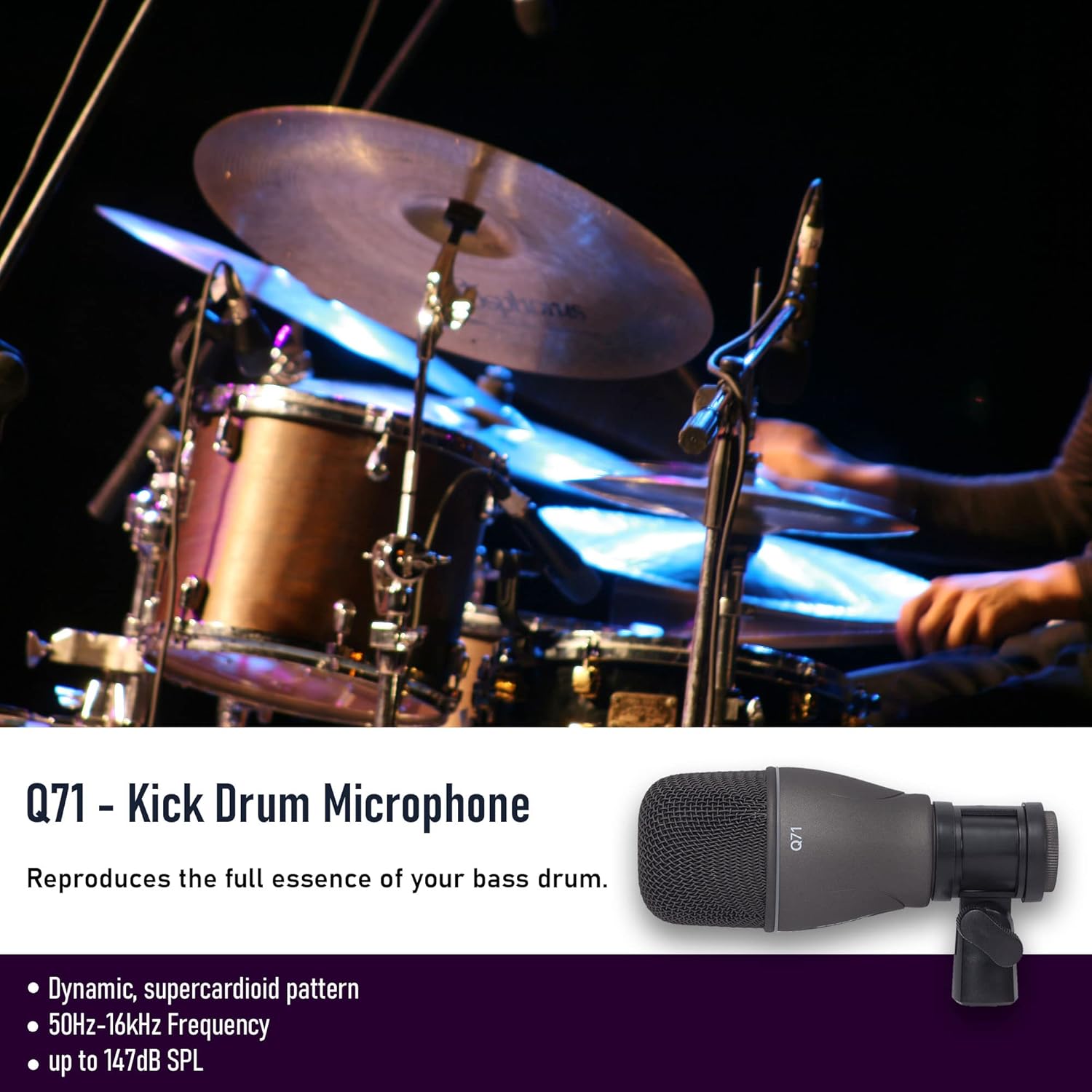 SAMSON DK707 7-Piece Drum Microphone Kit with 7 Premium XLR Mic Cables, XLR-M to -F - Recording Accessory Bundle