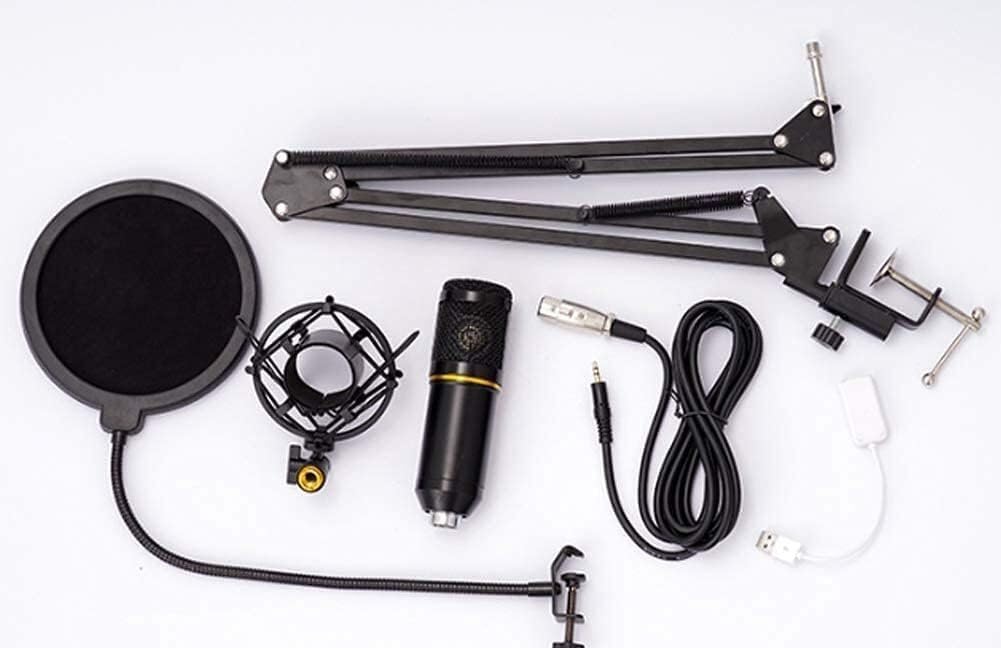 Condenser Microphone Live Streaming Equipment Kit Computer Recording for Music Production, Vocal Recording, Streaming Media, Blacka