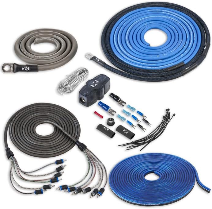 NVX True 4 Gauge AWG 100% OFC Complete Amplifier Wiring Kit with 5/6-Channel RCA Cable - XKIT46