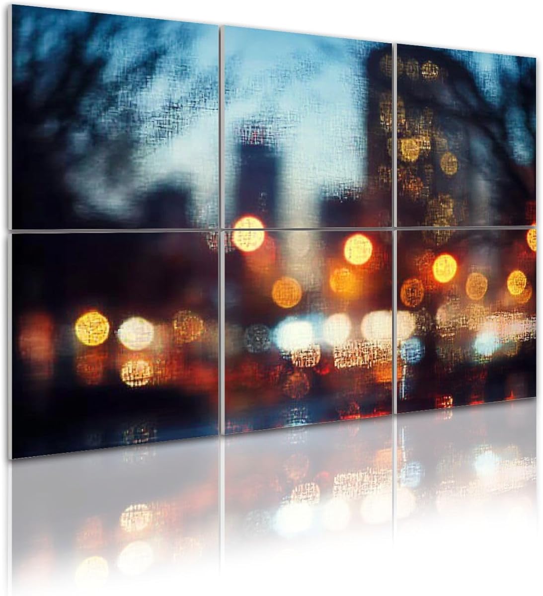 6 Pack Art Acoustic Panels City center night street bokeh missed focus Sound Absorbing Panel 48