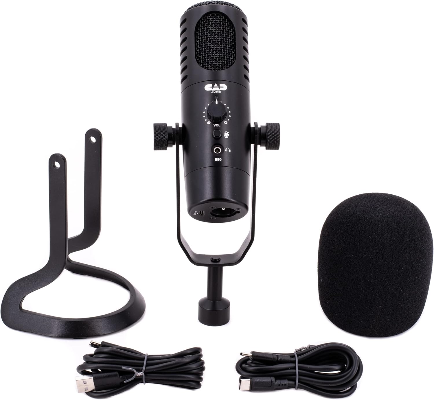 CAD Audio E90 Dynamic Front-Address Broadcast Microphone – XLR & USB-C Outputs