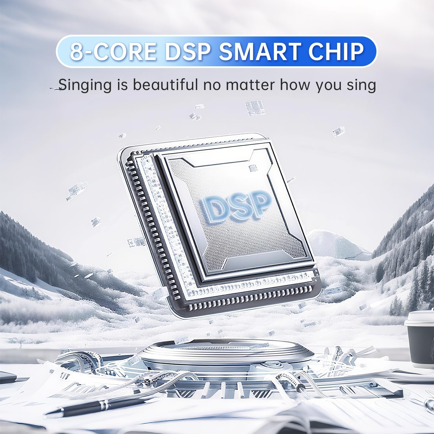 Professional Wireless Karaoke Microphone with Soundcard and Speaker,3 in 1 Bluetooth Karaoke Machine Featuring Surround Sound and Dynamic Pickup That Surpasses Ordinary Karaoke Microphones