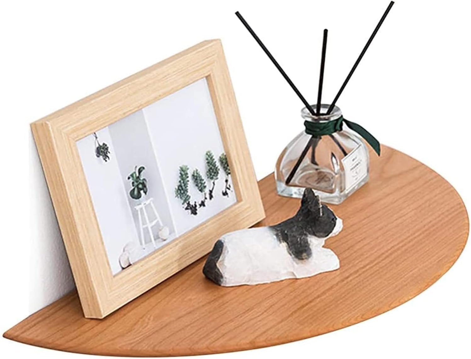 Creative Round End Wall Mounted Shelving,Multifunctional Wood Floating Shelves,Floating Wall Shelves,Display Storage Rack Bookshelves for Bedroom Office Kitchen Living Room