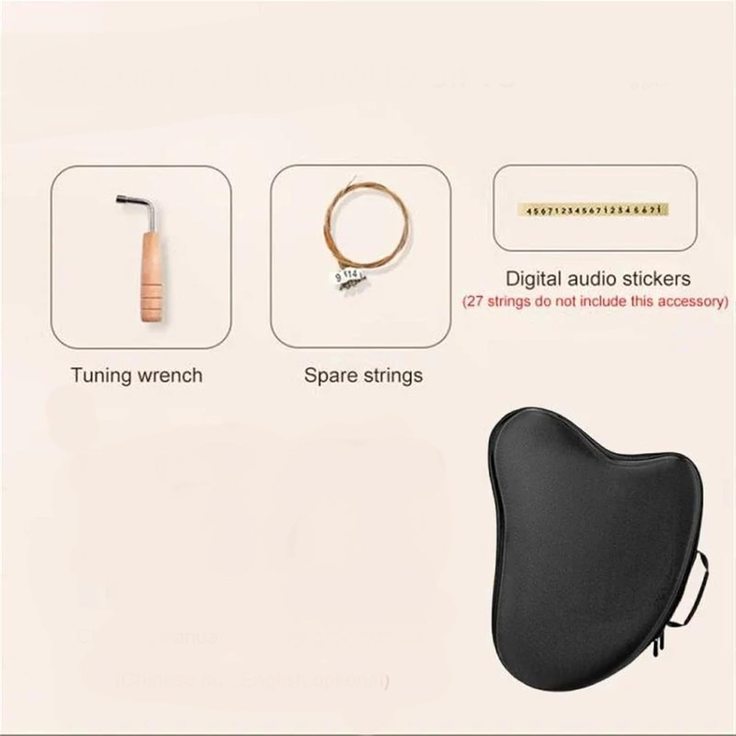 VBDEFRT Lyre Harp Set Lyre Set Music Harp Small 21/24 /27 Strings Solid Wood Mahogany Portable Musical Instrument Beginners(27)