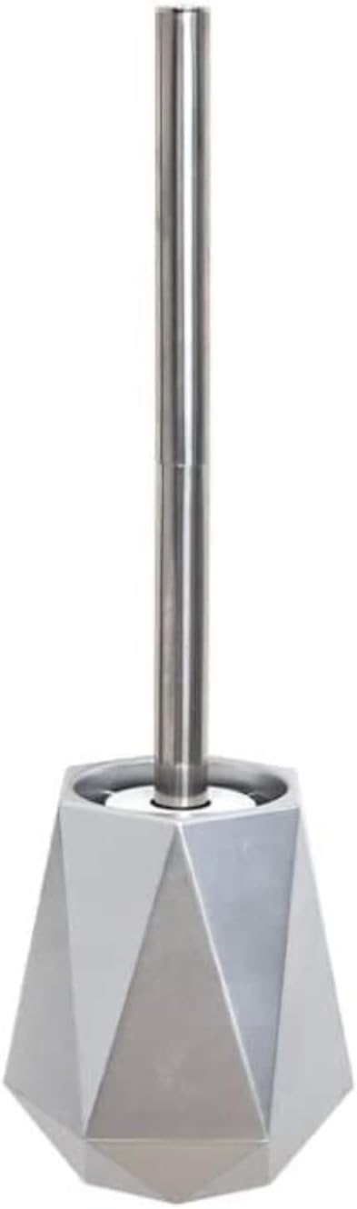 Toilet Brush Toilet Brush Silicone Head Toilet Brush Nordic Wall-Mounted Or Floor-Standing Toilet Brush Holder Cleaning Brush Toilet Brush and Holder (Color : Gold) (Silver)