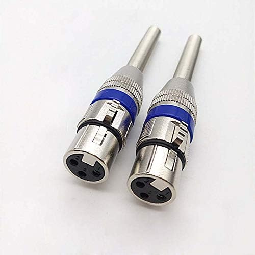 Davitu Electrical Equipments Supplies - 30pcs XLR Audio Cable Connector 3pin KTV Microphone Plug Blue Circle Long Tail Male and Female With Long Spring - (Color: Female)