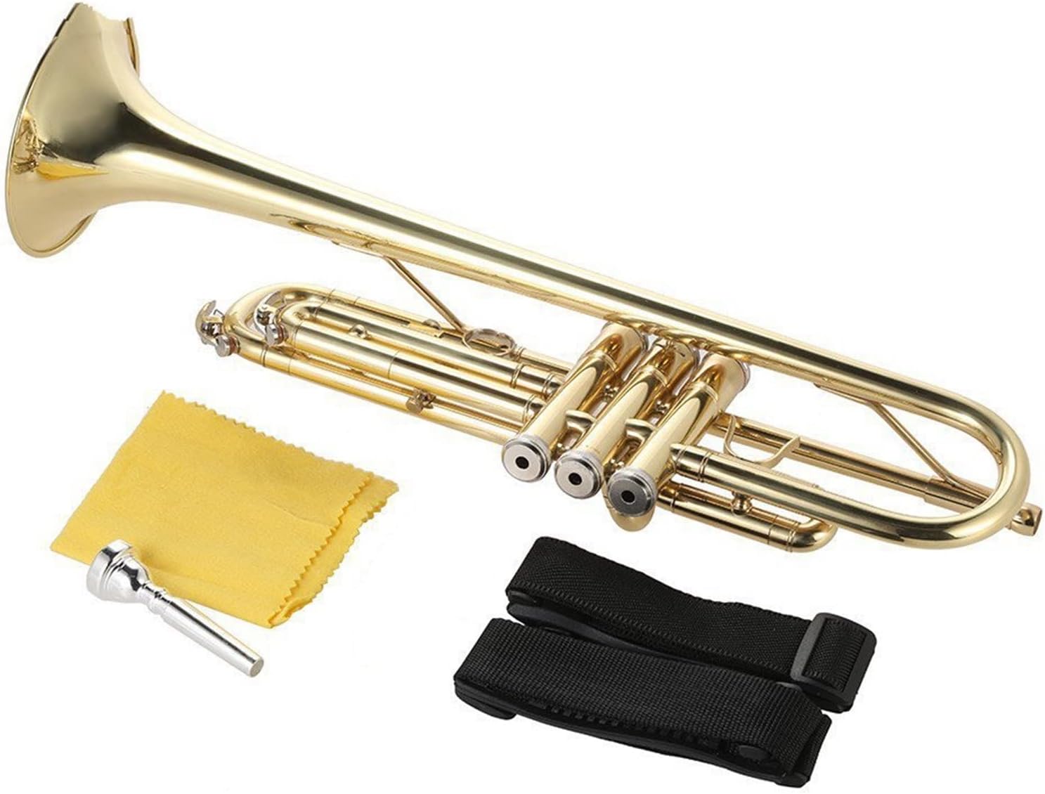 KESHUO B-Flat Children's Students Test Grade Beginner Wind Instrument Brass Gold Copper Lacquer Gold Trumpets