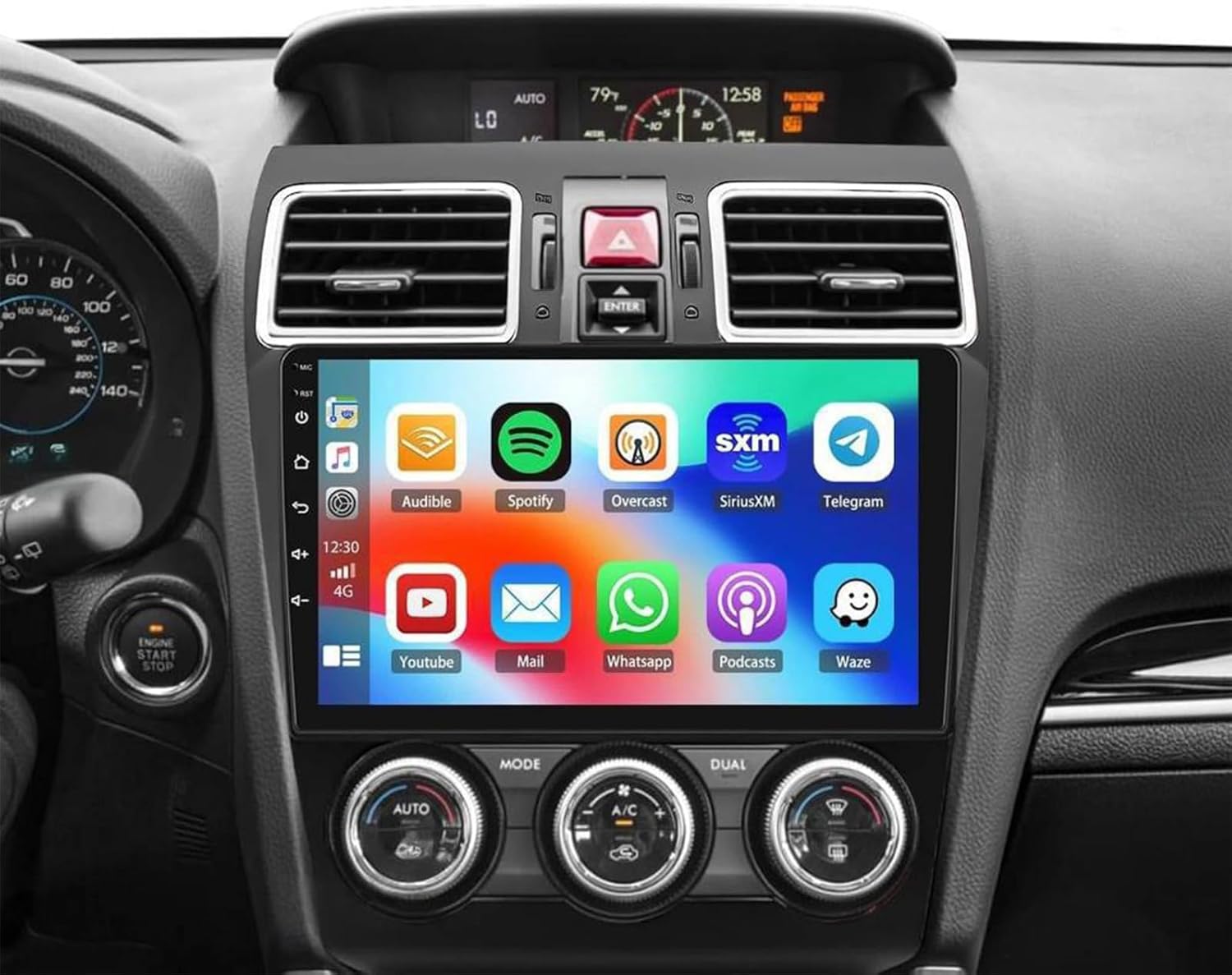 PHEZEN 9 inch Touchscreen Car Stereo Fit for Forester WRX/XV 2012-2015, Android 15 Double Din Car Radio with Carplay & Android Auto in-Dash Navigation BT Mirror Link WiFi Backup Camera 2+64G