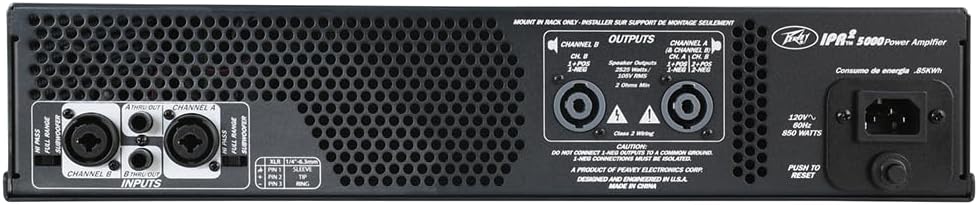 Peavey IPR2 5000 Power Amplifier Bundle with 2x 20ft Pig Hog Black Woven Instrument Cables and Polishing Cloth – 2-Channel Lightweight Professional Audio Amp