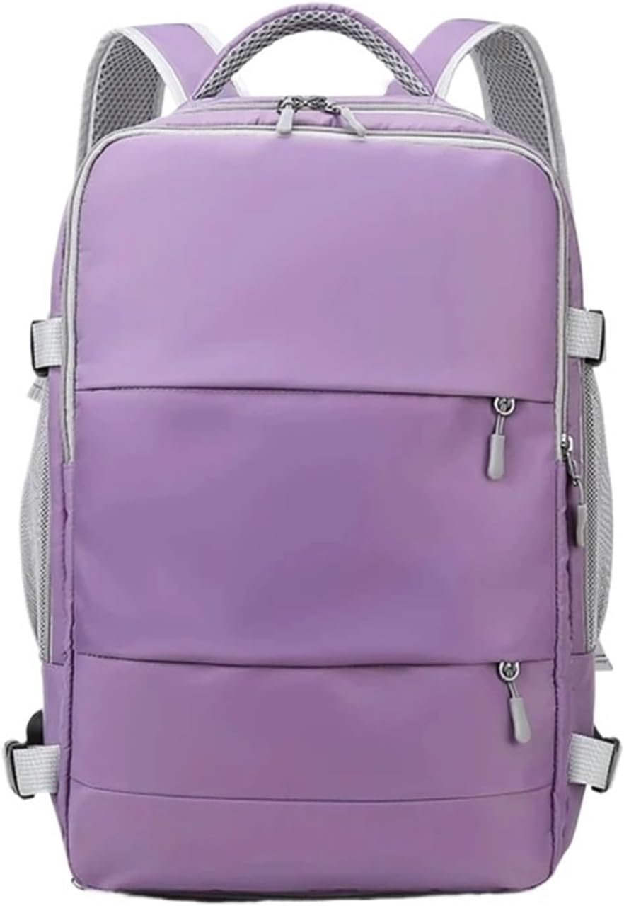 Casual Travel Backpack Women Large Capacity Waterproof Anti-Theft Casual Backpack Bag With Luggage Strap Laptop Backpack(Purple)
