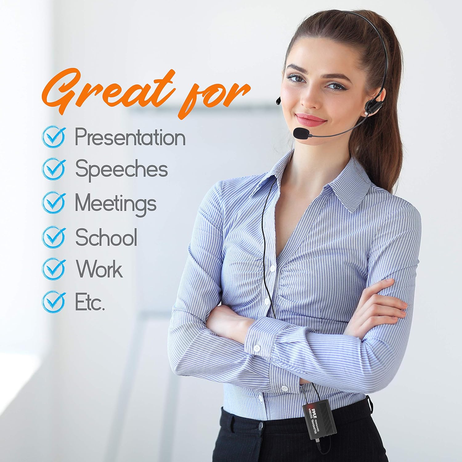 Pyle 4 Channel Wireless Microphone System - Professional VHF Audio Mic Set with 1/4