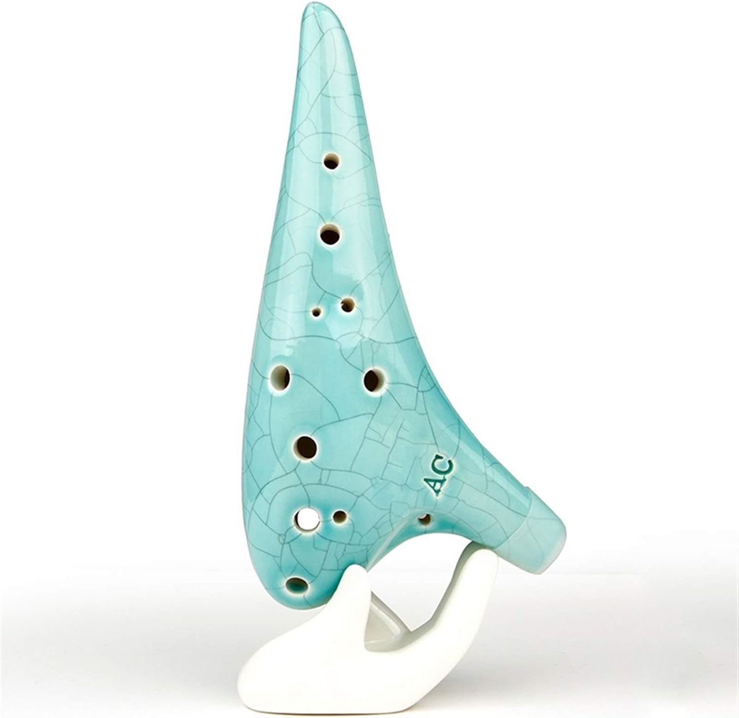 Alto C 12 Holes Ocarina Light Blue Special Music Instruments Chinese Woodwind Instrument Flute(Color:Ocarina with Bag)