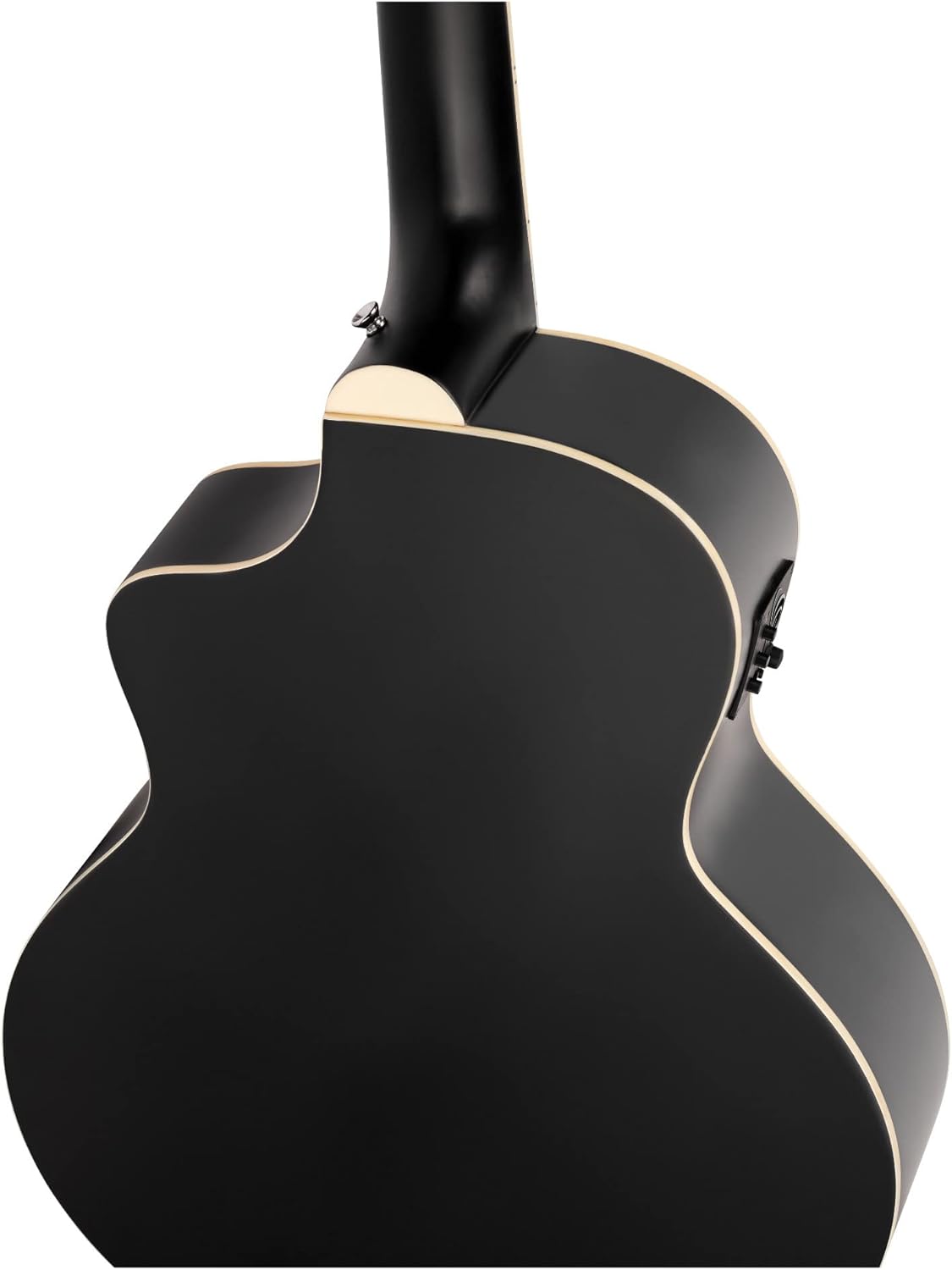 Ortega Guitars Deep Series 4 String Acoustic Bass Guitar, Right-handed, Black, (D7CE-SBK-4)