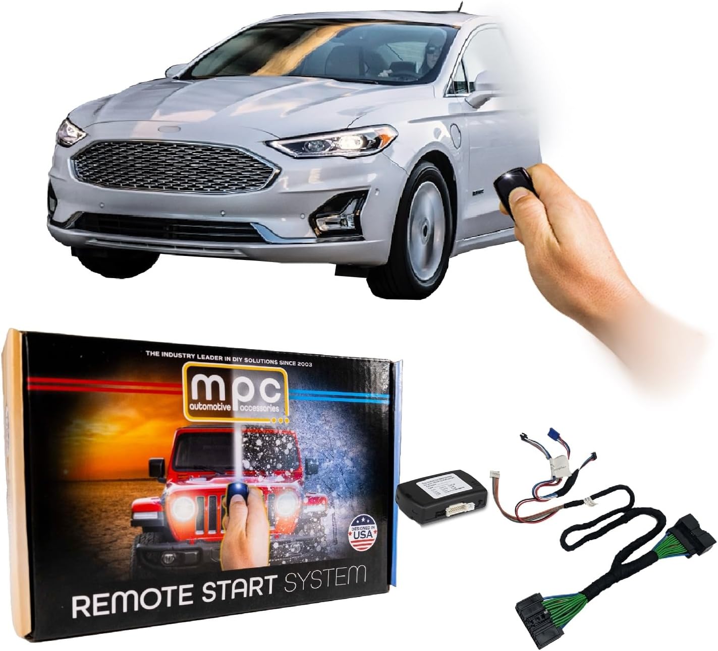 MPC Remote Start Kit Compatible with 2014-2020 Ford Fusion || Plug n Play Harness || Press Fob Lock-Unlock-Lock to Start || 10 Minute Install || Zero Wire Splicing || Gas Vehicles