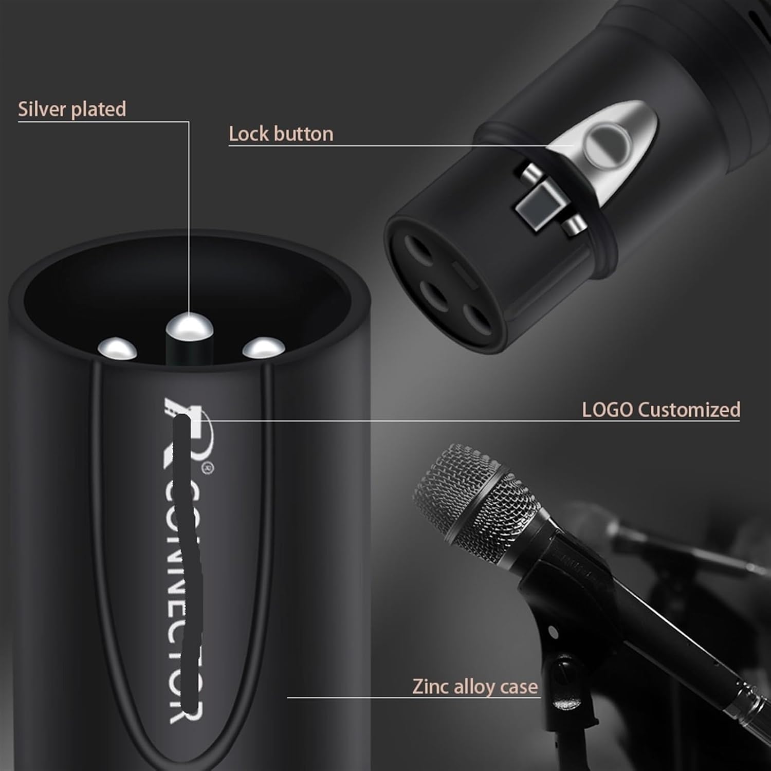 27Pcs/lot 3 Pin XLR Male/Female MIC Cable Wire Connector 3 Pole XLR Plug Microphone Jack Socke (Color : Mix Male Plug)