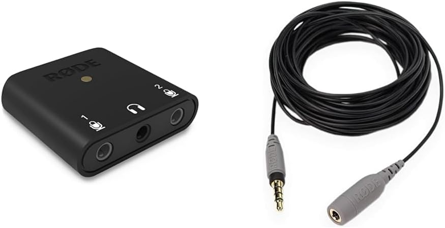 Rode AI-Micro USB Audio Interface,Black & SC1 TRRS Extension Cable For SmartLav+ Microphone, 20 Feet