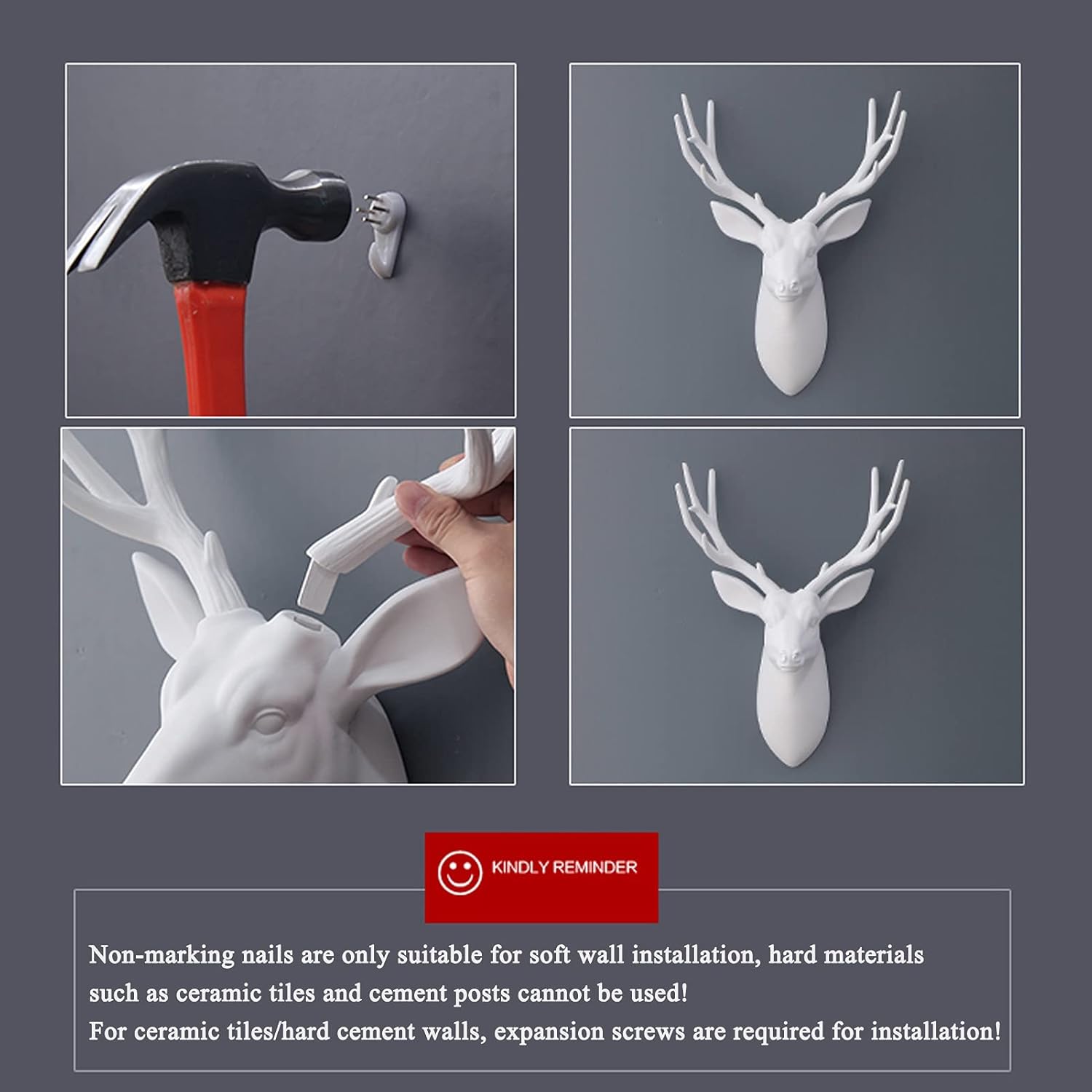 Wall Decor Animal Stag Head Wall Decor,Wall Mounted Artificial Deer Head For Home Decoration,Faux Taxidermy Resin Deer Head Wall Mount Sculpture Art,Wall Decoration For Living Room,Black+gold Corner