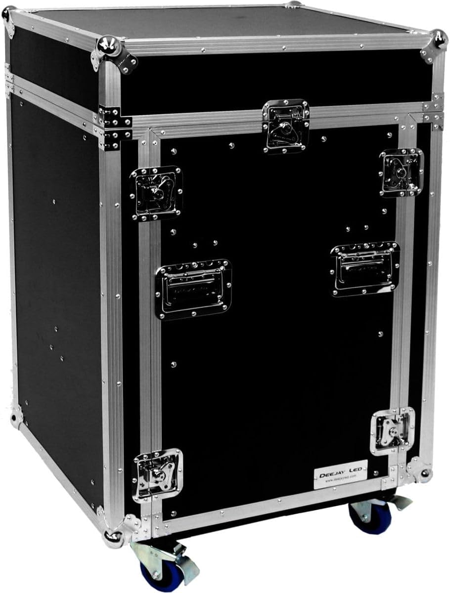 TBH11M16UCT2 Fly Drive Case 11u Space Slant Mixer Rack / 16u Space Vertical Rack System with Caster Board & Two Side Tables