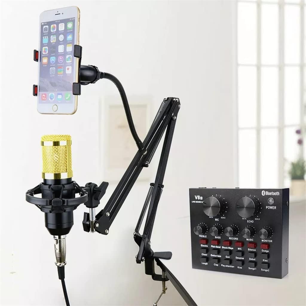 BM 800 Condenser Microphone Mixer Kit Microphone Sound Card Audio Interface Microphone Suitable for Computer Phones