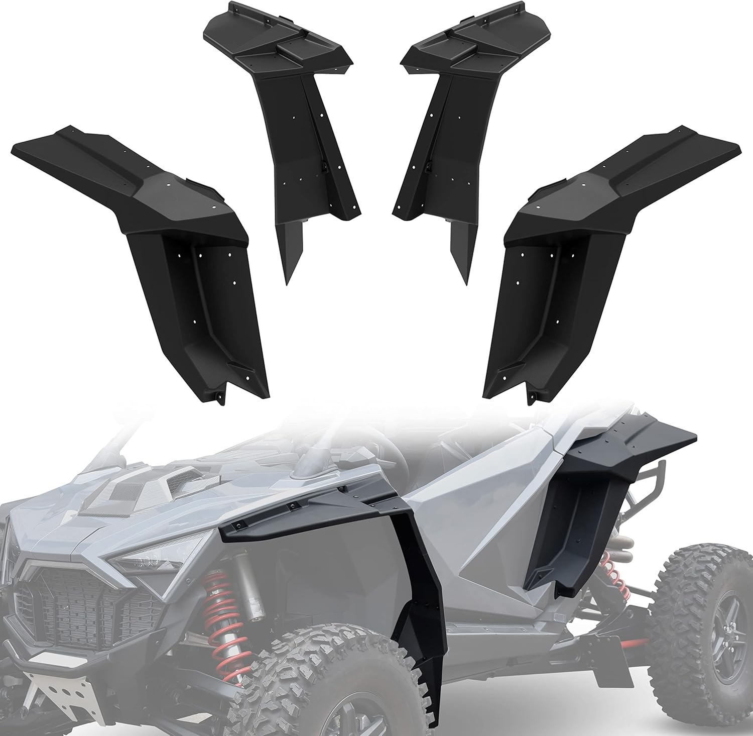 Extended Fender Flares for RZR PRO XP, XXL Heavy Duty Front & Rear Full Coverage Mud Flaps Guards for Polaris RZR PRO XP/ XP4 2020-2024 RZR PRO R/Turbo R 2022-2024 (Replace #2884685)
