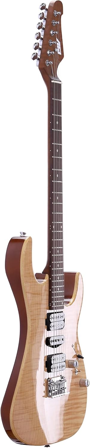 IYV- IS-400-HSH Solid Body with Flame Maple, H-S-H Pickup, Natural