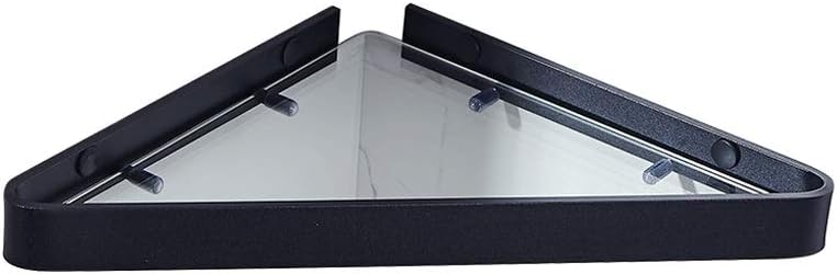 Bathroom Corner Tempered Glass Shelf Thick Lavatory Wall Mount Triangular Glass Corner Shelf for Shower and Bathroom