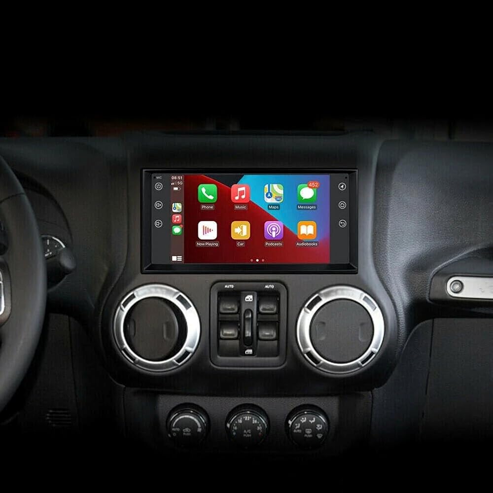 Car Radio Bluetooth for Jeep Wrangler 2014, Double Din Car Stereo with 7