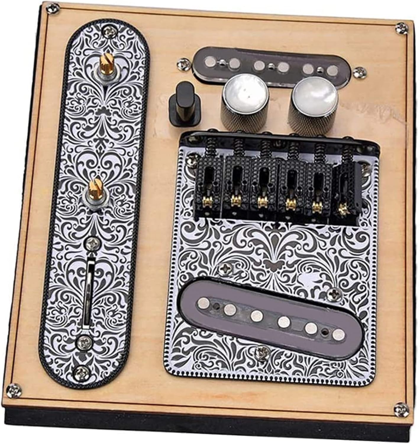 Loaded pickguard 6 Strings Bridge Plate 3 Way Converter Control Plate Neck Pickup Set for Telecaster Electric Guitars Replacement Parts Prewired Loaded Pickguard