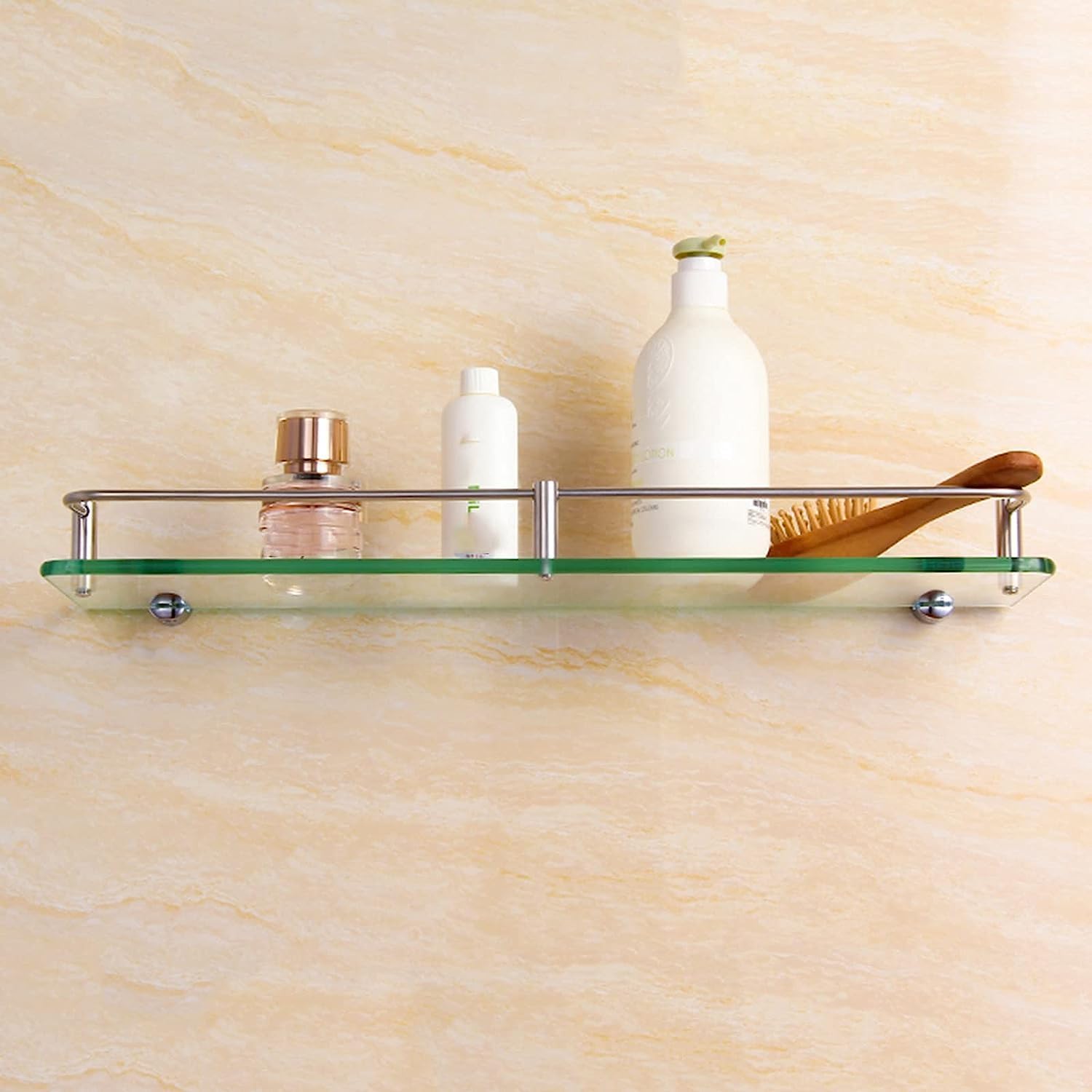 Xzeit Shower Shelves,Corner Shower Caddy, Wall Mount Stainless Steel Tempered Glass Rack, Shower Caddy ShelfShampoo Holder Organizer, Silver (Size : 60cm/23.6in) (Size : 60 (Size : 40cm/15.7in)