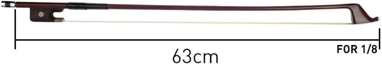TSTS 1/8 Double Bass Bow Brazilwood Pernambuco Performance Double Bass Bows Round Stick White Horsetail Professional Violin Bow