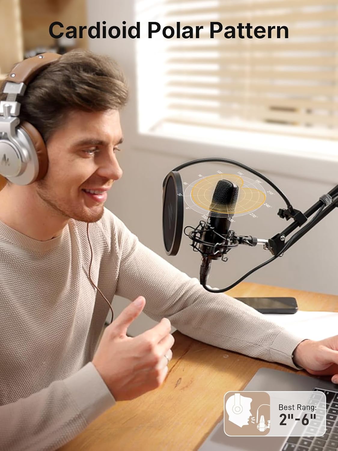 MAONO XLR/USB Condenser Microphone: 192kHz/24Bit Plug & Play PC Computer Podcast Cardioid Metal Mic Kit with Software, Professional Sound Chipset for Recording, Studio, Singing, YouTube A04 Gen2