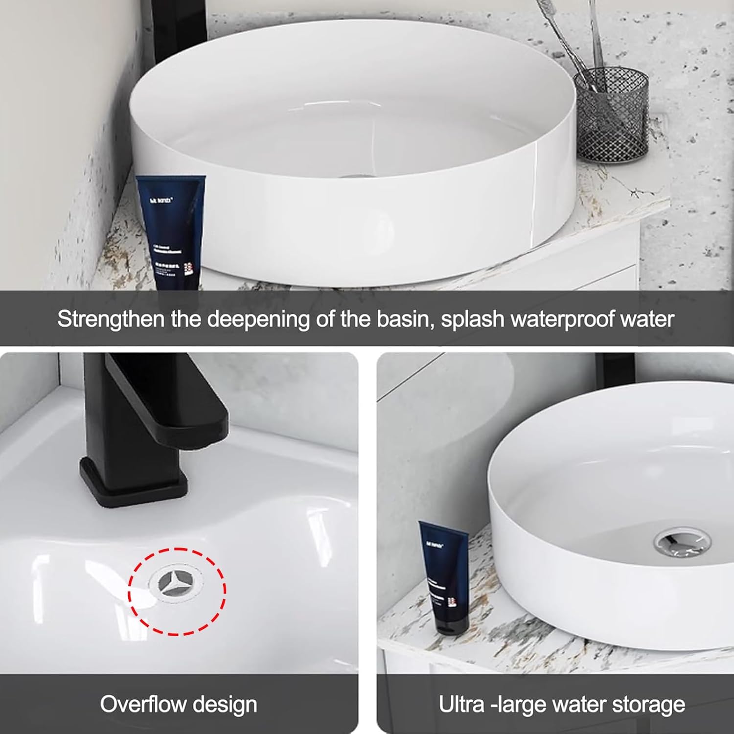 Corner Bathroom Vanity, Ceramic Wall Mount Corner Bathroom Sink, Floating Wash Basin, Ceramic Corner Sink For Small Spac, Mini Vessel Sink, Laundry Tub, Rv Bathroom Sink(18.8inchx48cm)