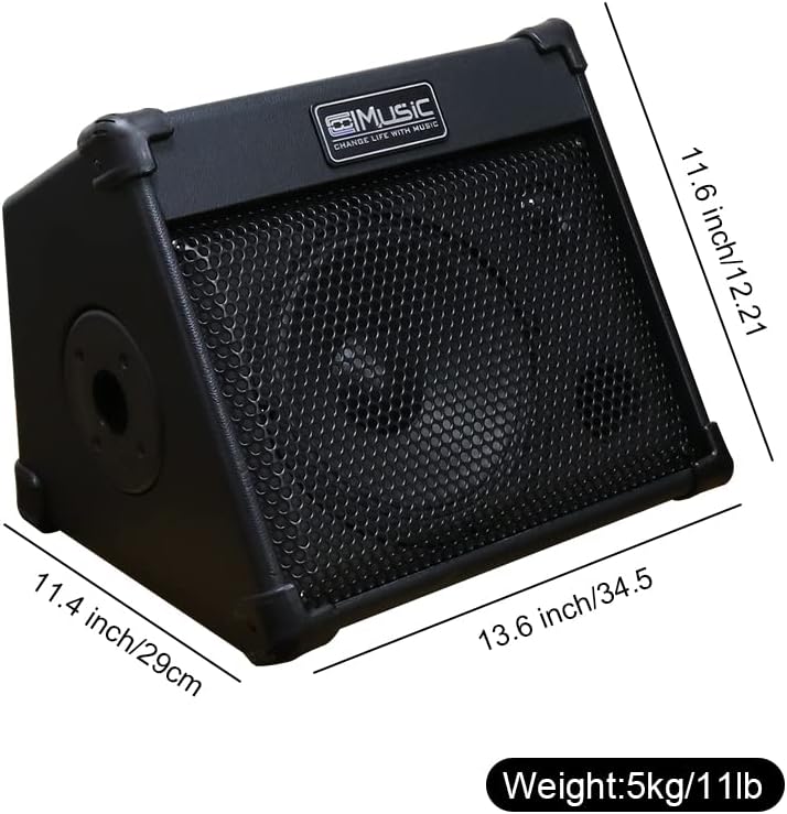 Coolmusic Portable Acoustic Guitar Amplifier, for Performers On The Go, Built-in Bluetooth (40W Battery-Powered)