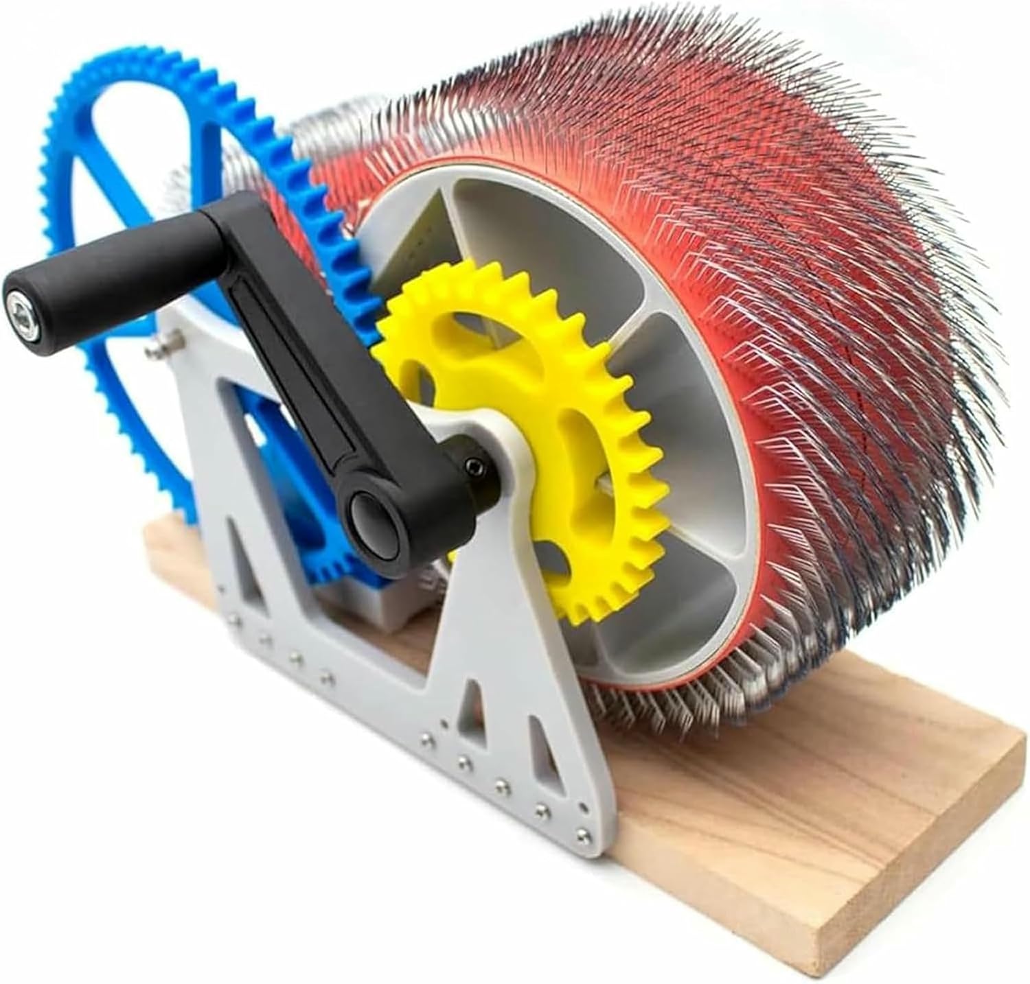 Wool Hand Crank Drum Carding Machine, Manual Wool Felt Drum Carder, Wooden Wool Blending Board,Fast Color Mixing, Combing, Spinning, for DIY Wool Felt, Handicraft Enthusiasts~/