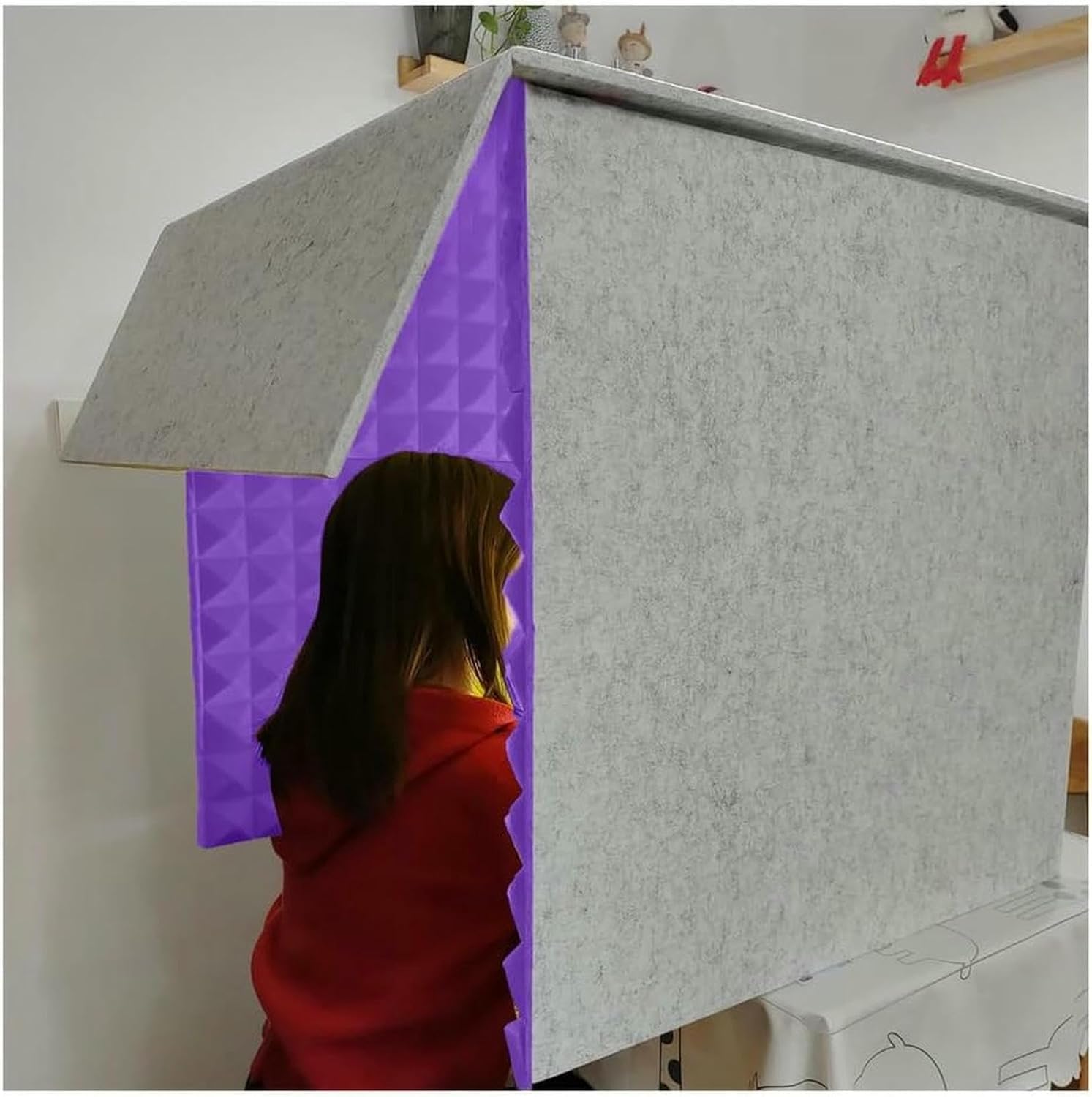 Portable Desktop Soundproof Booth, Modern Vocal Absorbing Shield to Filter Vocal, Self Made Tabletop Sound Cover for Microphone Studio Recording