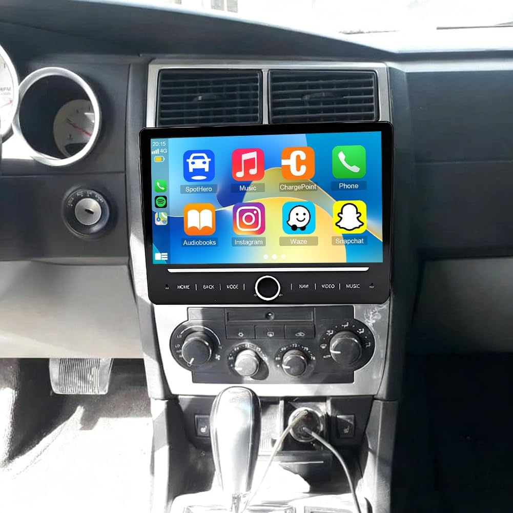 Android 14 Car Stereo for Dodge Charger 2008-2010,10 Inch Double Din Car Radio with Carplay & Android Auto, in-Dash Navigation Radio with BT Mirror Link WiFi FM Radio & Backup Camera-4+64G