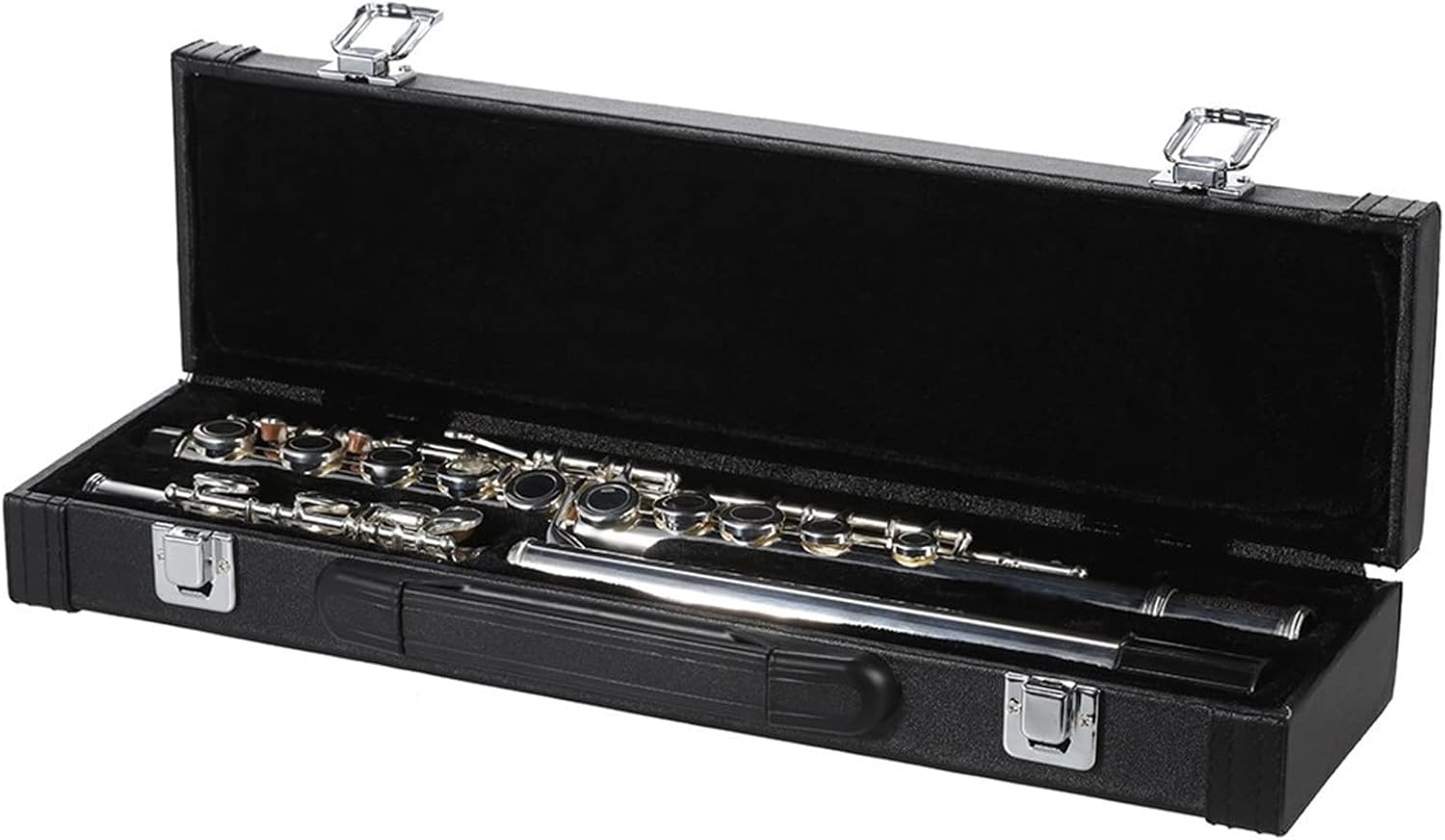 Flute Kit Flute Cupronickel Silver Plated 16 Closed Holes C Key with Case Screwdriver Wind Instruments for Beginner Intermediate Flute