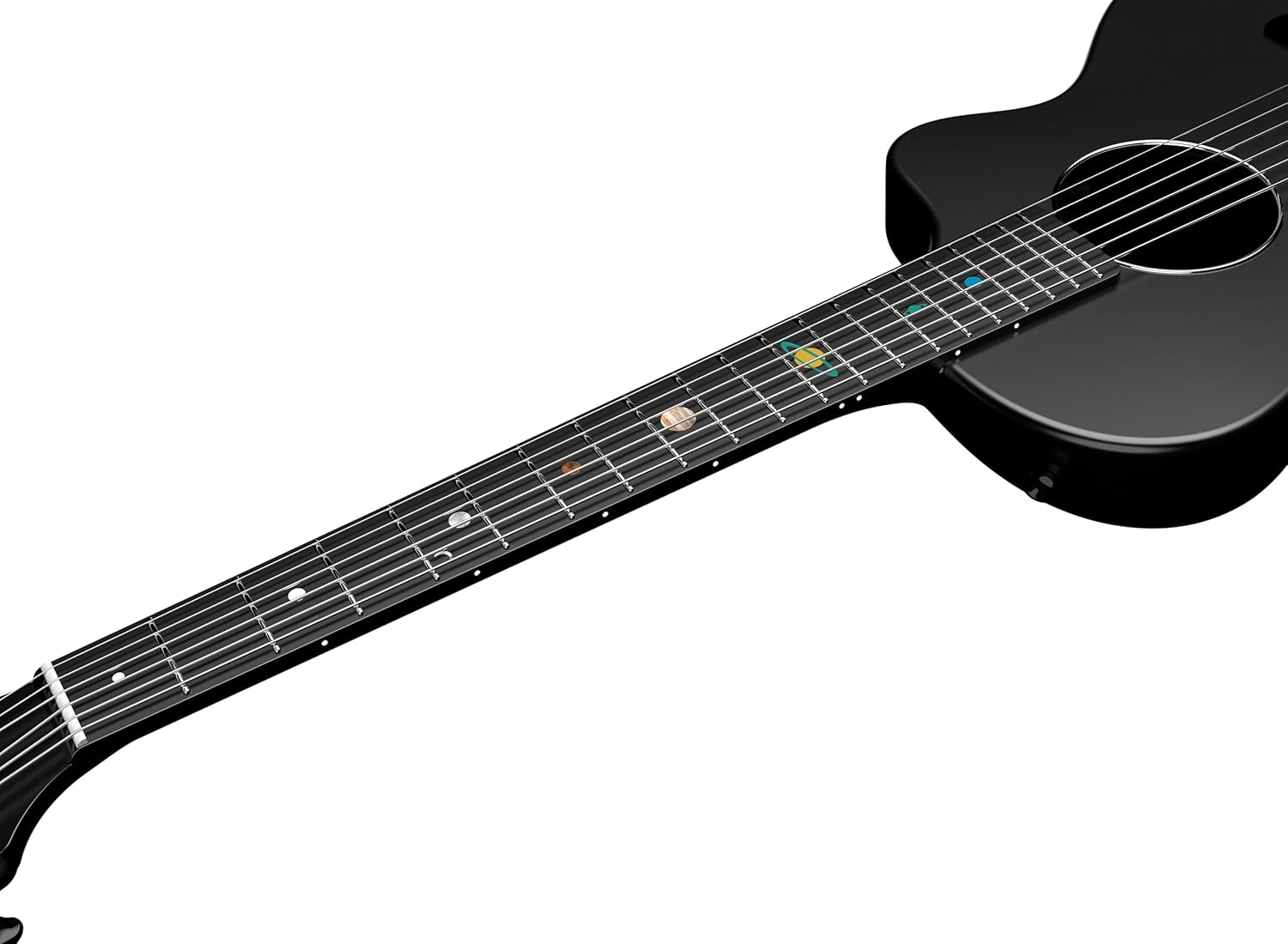 Natasha Carbon Fiber Acoustic Guitar, 38-inch Steel-string Guitarra,Durable 6-string Ultra-thin Guitar for Beginners (Black)