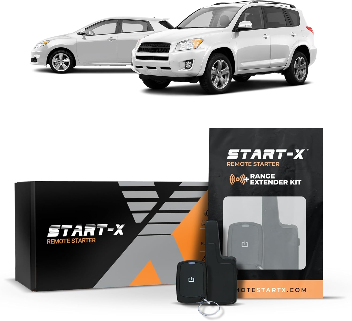 Start-X Remote Starter Kit + 2000ft 1 Way Range Extender for oyota RAV4 (2010, 2011, 2012), Corolla (2010, 2011, 2012, 2013), Matrix (2010, 2011, 2012, 2013, 2014) Vehicles with G Key Ignition