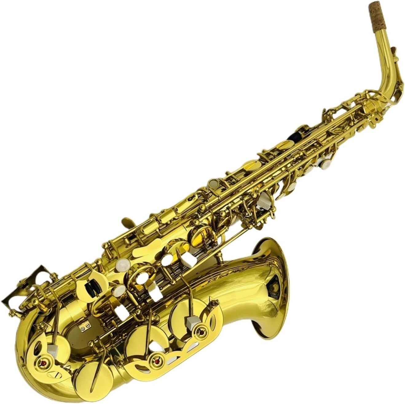 Alto Saxophone Eb Brass Plated Professional Woodwind Instrument With Case Accessories (Color : MULTI)