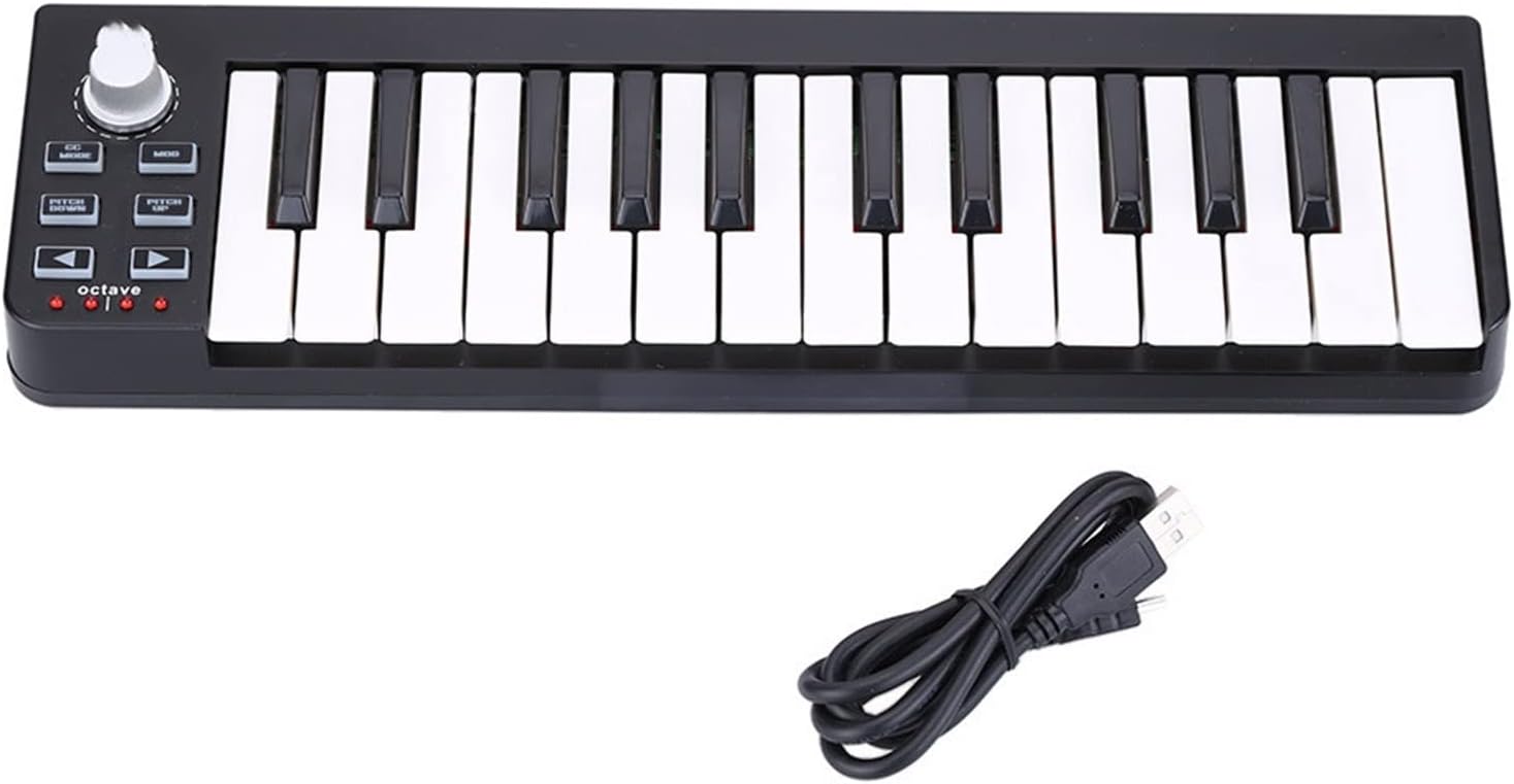 KESHUO Electric Keyboard 25 Portable MIDI Controller MIDI Keyboard Mini 25-Key USB MIDI Controller MIDI Keyboard Electric Piano