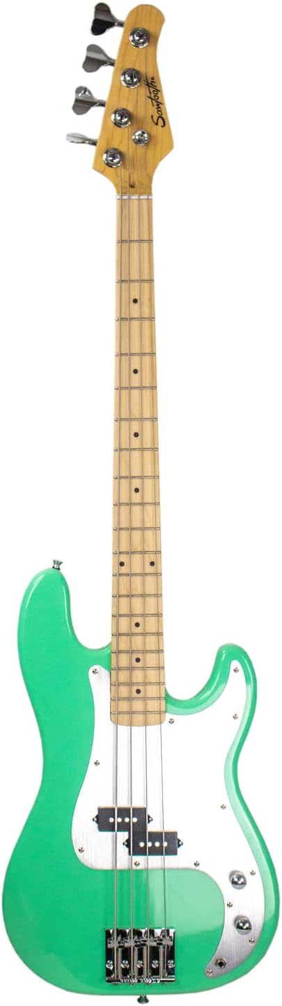 Sawtooth Americana Road Warrior Series Surf Green w Aluminum Pickguard Electric Bass Guitar