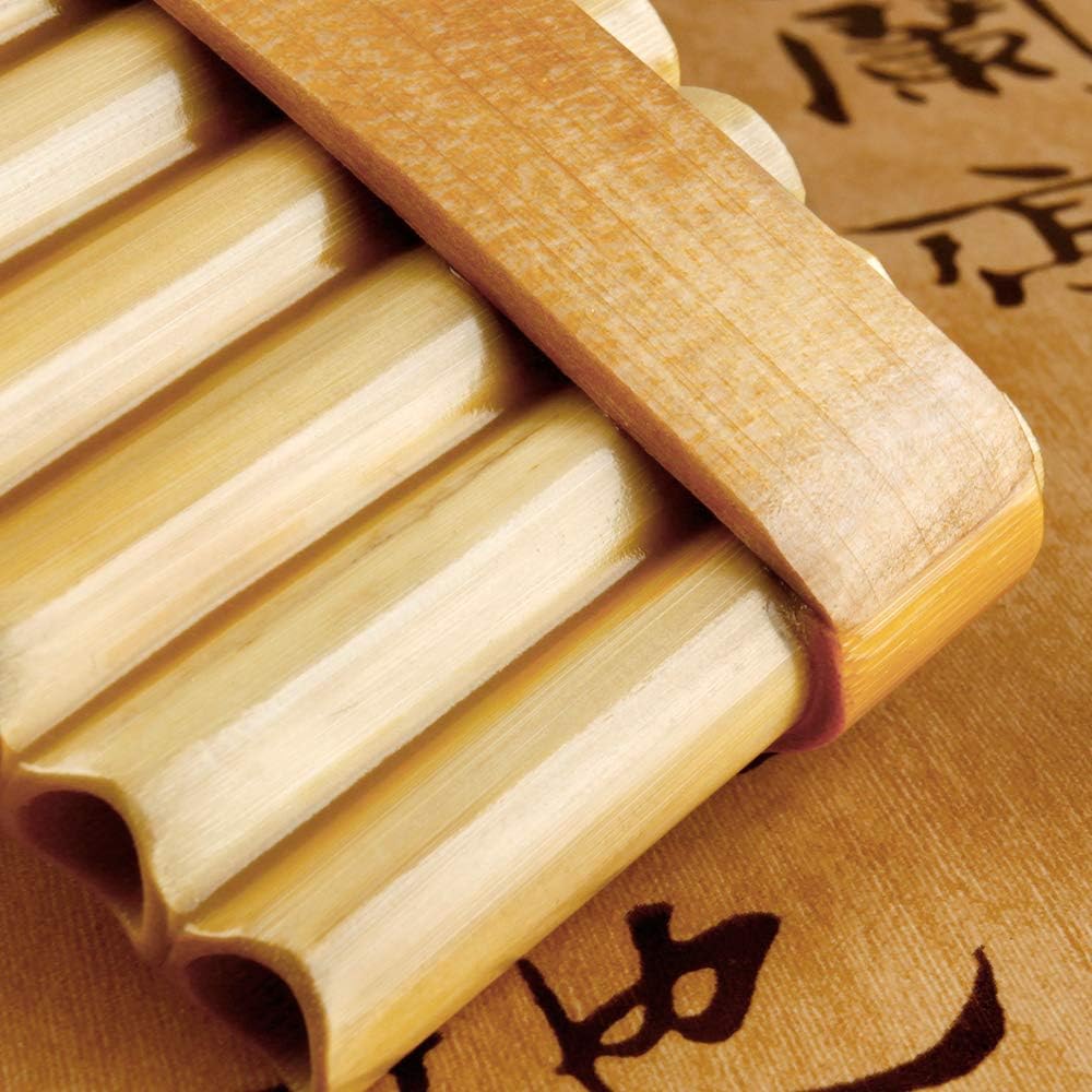 Upscale Romanian Folk Instrument Natural Reed Pan Flute Panpipes G Key Wind Pan flute Flauta Handmade (22 Pipes Left Hand, Wood)