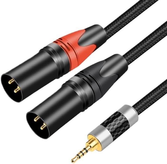 HiFi 2.5mm to 2XLR Cable h&*igh qu>ality OFC Silver Plating 2.5mm TRRS Balanced to 2 XLR Cable for Sound Systems Amplifiers(2.5mm to 2xlr Male,1m)