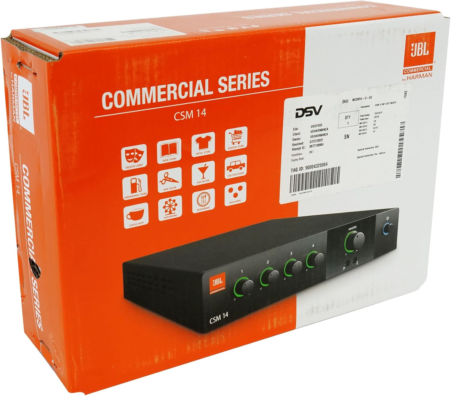 JBL Professional CSM-14 Commercial Series 4-input, 1-output Audio Mixer