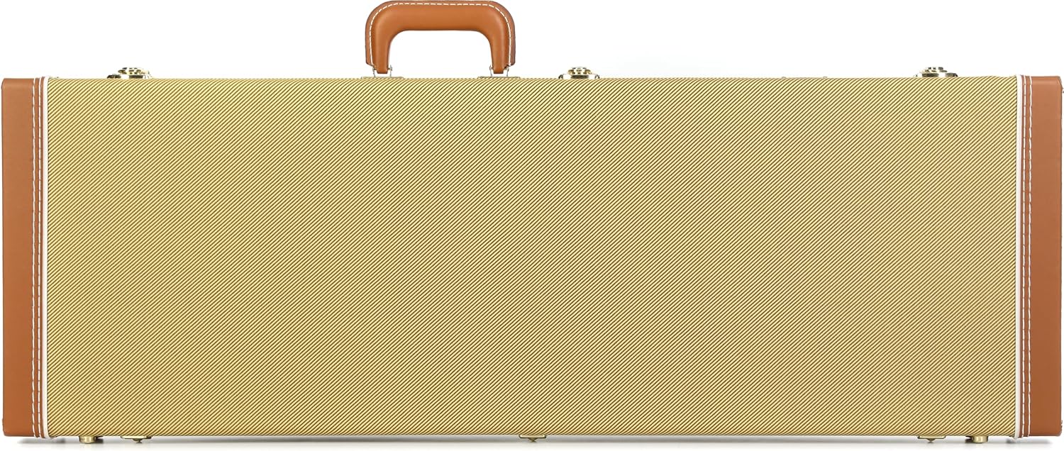 Gator Cases Deluxe Wood Case for Standard Electric Guitars, Fits Fender Stratocaster/Telecaster, Tweed (GW-ELECTRIC-TW)