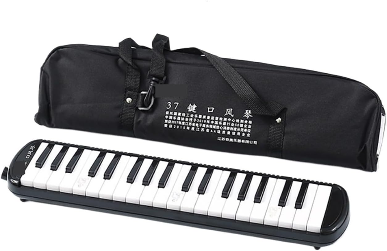 Melodica 37 Key Melodica Keyboard Harmonica Combo Pianica Air piano Portable With Carrying Bag Mouthpiece for Beginner(37 keys blue)