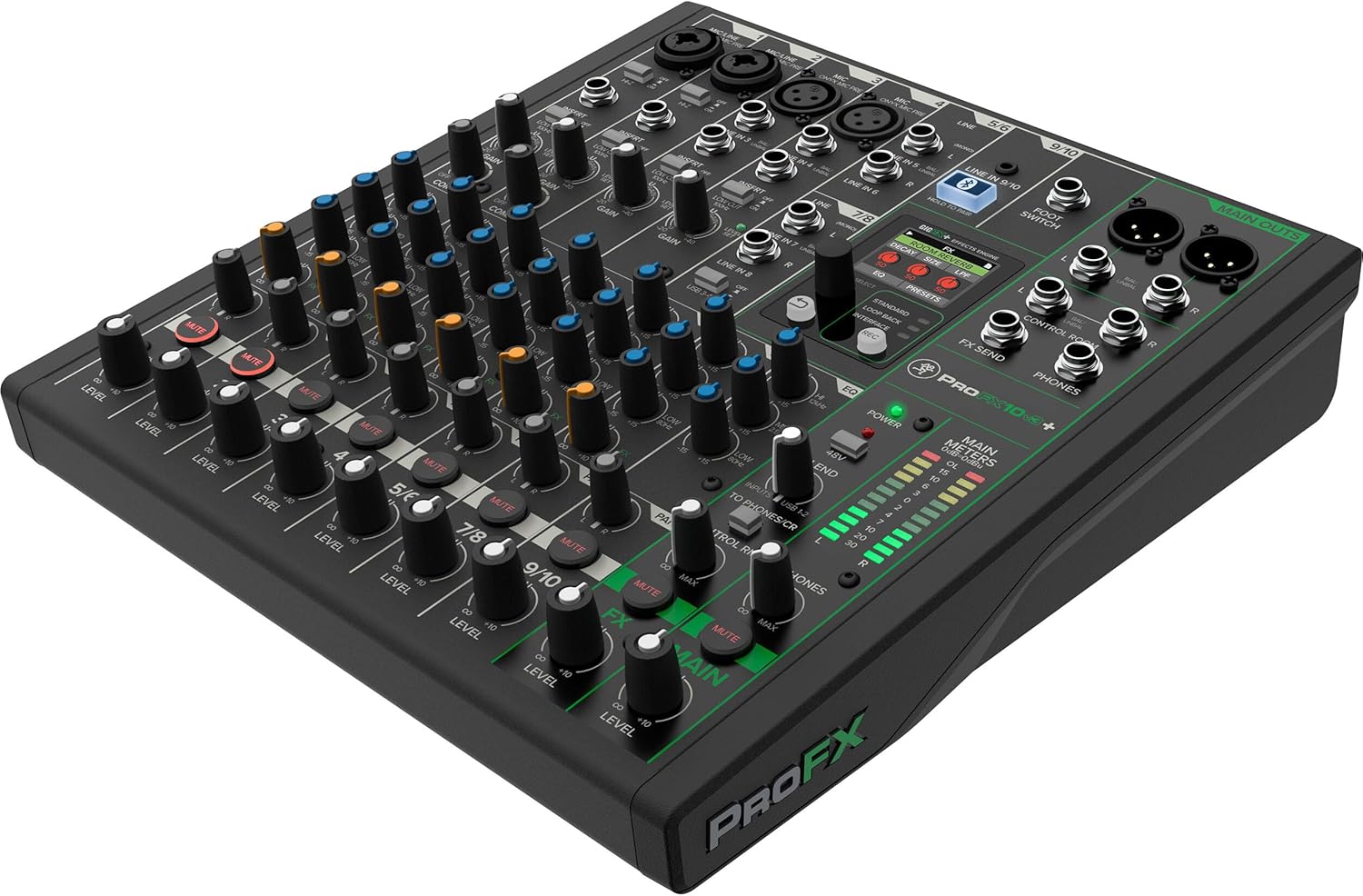 Mackie ProFX10v3+ 10-Channel Analog Mixer With Enhanced FX, USB Recording Modes, Bluetooth and Essential Cables